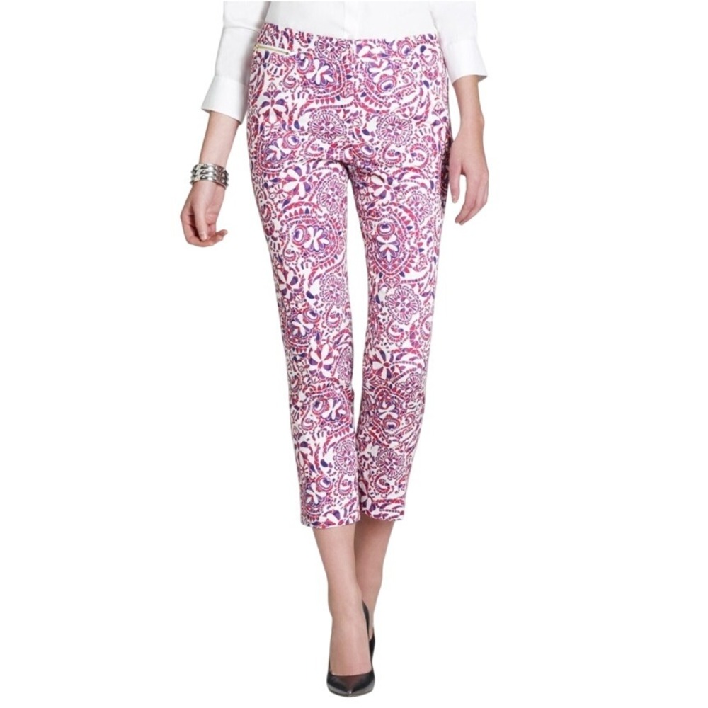 Jones New York Signature‎ Woman Paisley Print Ankle Pants Stretch 16W NWOT $89